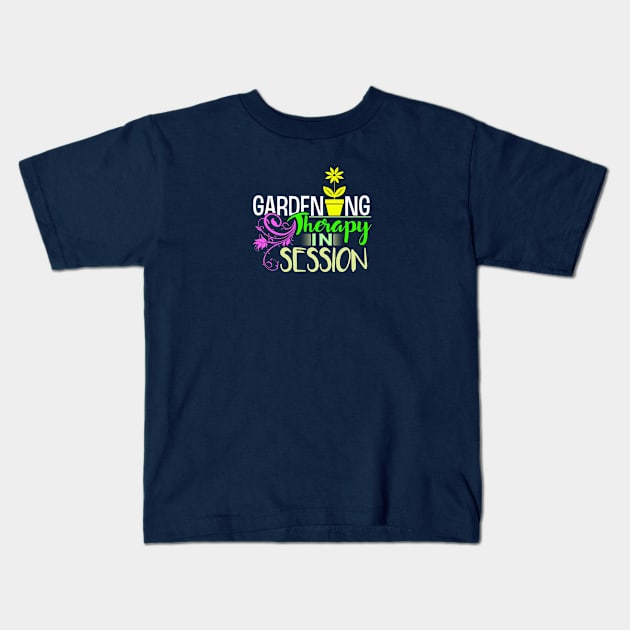 Gardening therapy in session Kids T-Shirt by artsytee